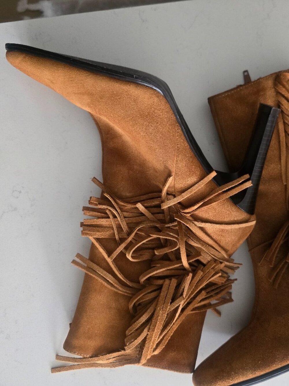 Vintage Predictions Suede Leather Fringe Boots